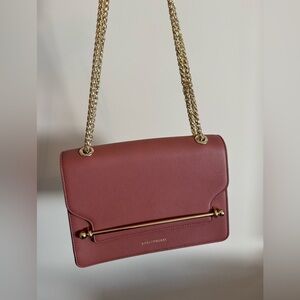 Strathberry east west Rose Shoulder Bag with Gold Chain